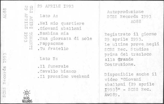 a088 gli acidi tonanti: 29 aprile 1993 1993